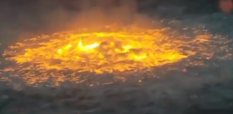 Dramatic Scenes of the Gulf of Mexico on fire